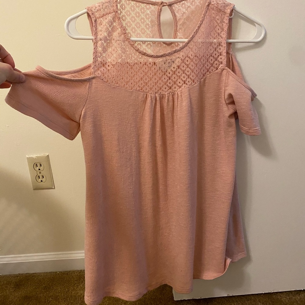 No Comment Pink Cold Shoulder Top